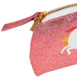 Porte monnaie paillettes enfant (11 cm) Licorne Rose