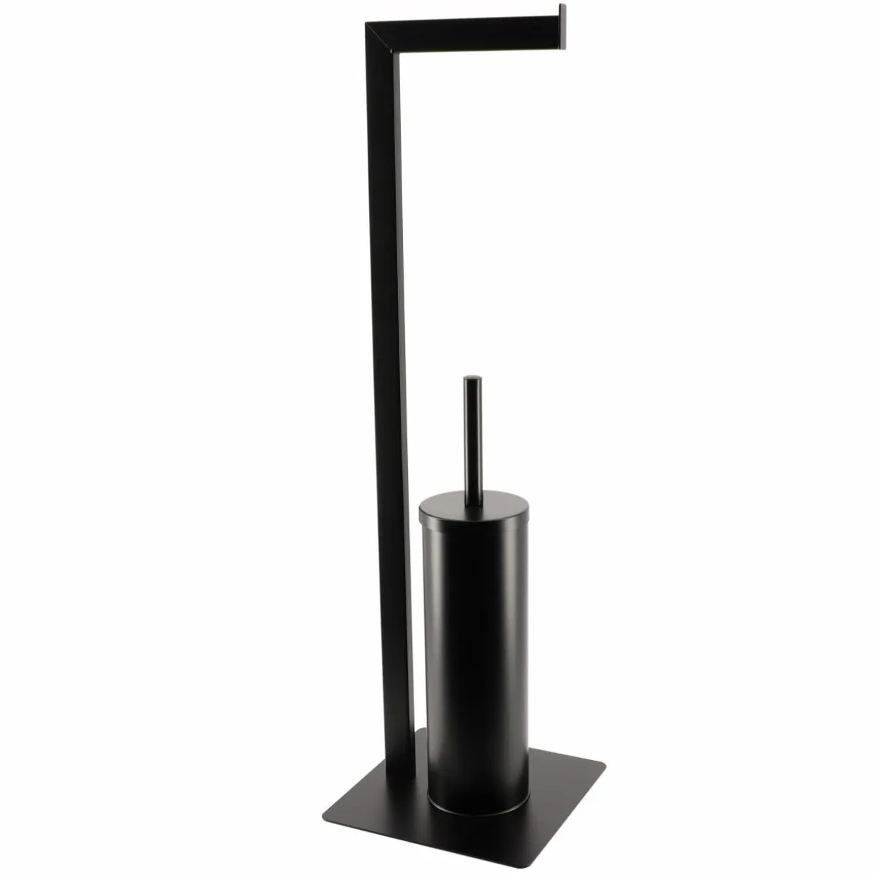 Porte-papier toilettes et brosse WC Métal Noir