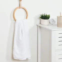 Porte serviette adhésif arrondi (D21 cm) Easy Chic Beige