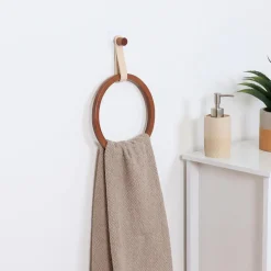 Porte serviette adhésif arrondi (D21 cm) Season Color Beige