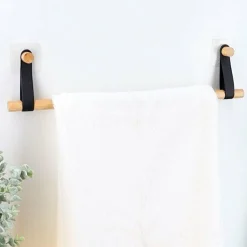 Porte serviette adhésif 1 barre (50 cm) Easy Chic Noir