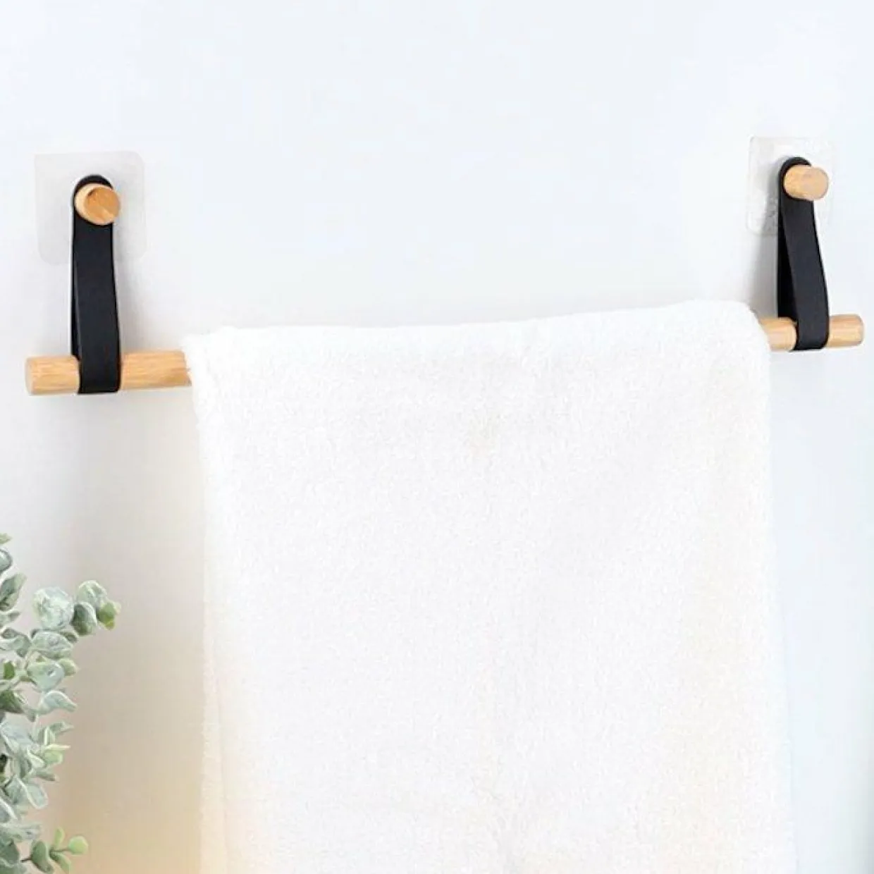 Porte serviette adhésif 1 barre (50 cm) Easy Chic Noir