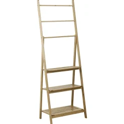 Porte serviette avec tablette de rangement bambou (H152 cm) Hanoï
