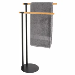 Porte serviette 2 barres (H77 cm) Bambou Noir
