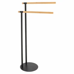 Porte serviette 2 barres (H77 cm) Bambou Noir