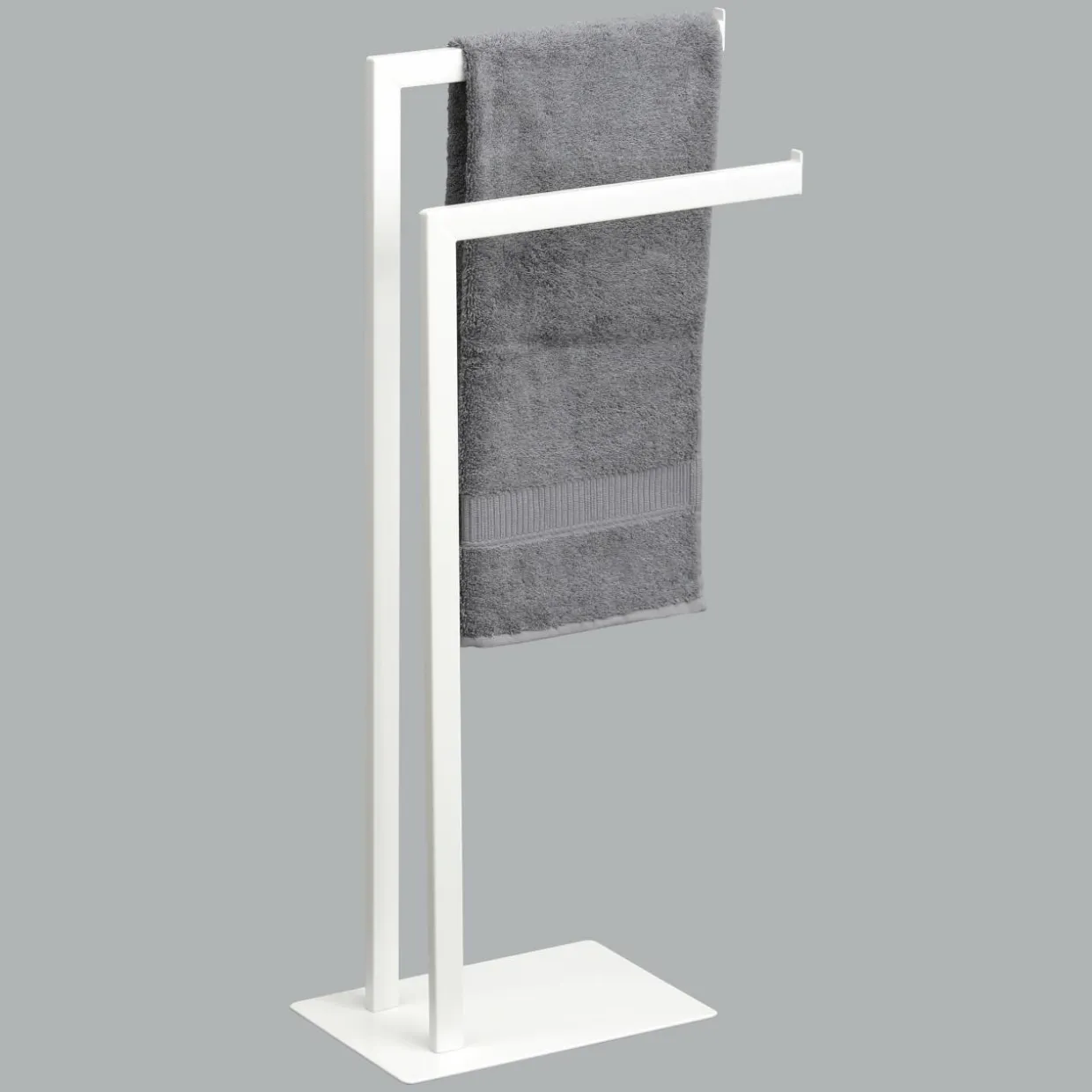 Porte serviette 2 barres (H81 cm) Métal Blanc