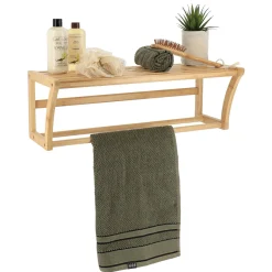 Porte serviette mural bambou (60 x H20 cm) Harmonie Naturel
