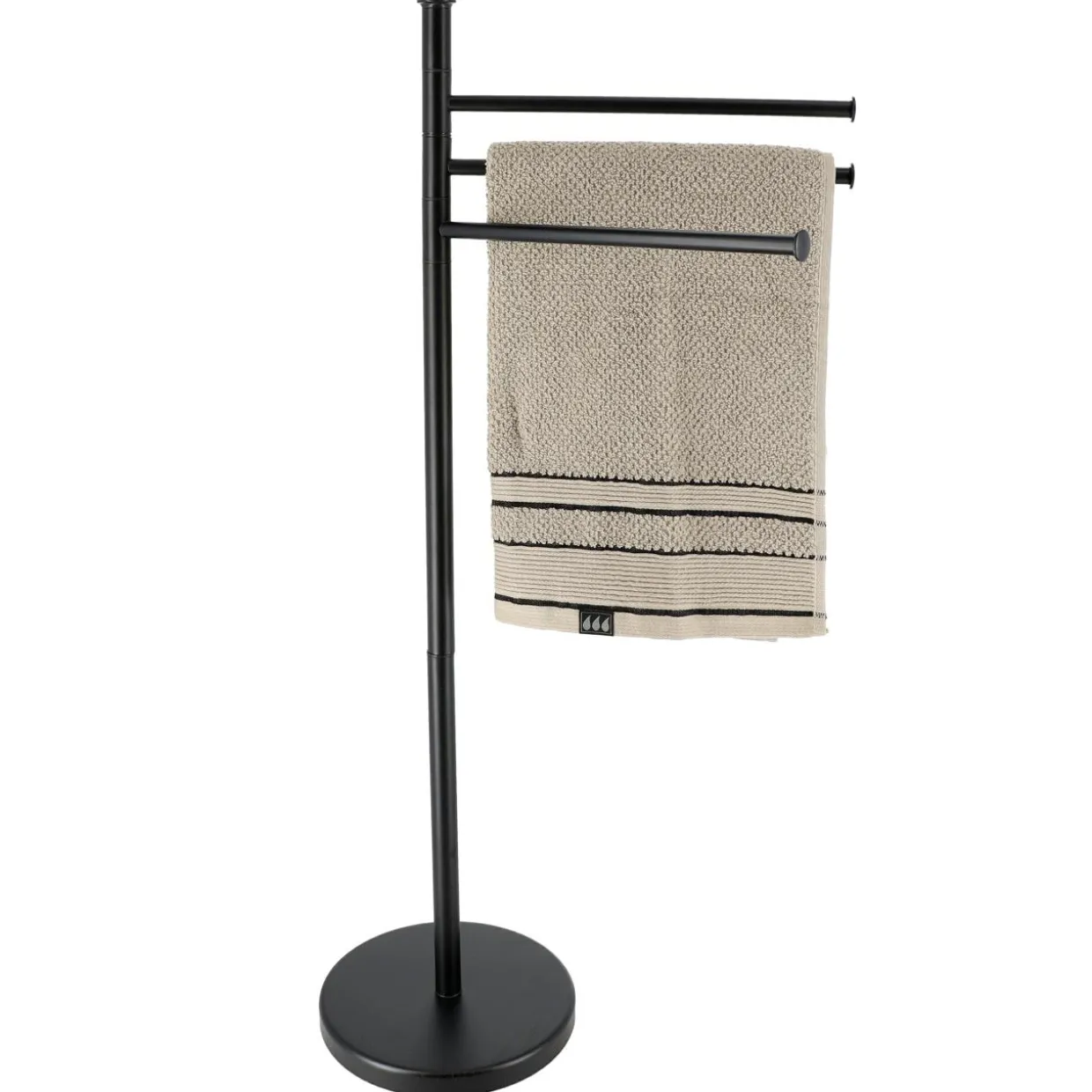 Porte serviette 3 niveaux en métal (H86 cm) Homy Noir