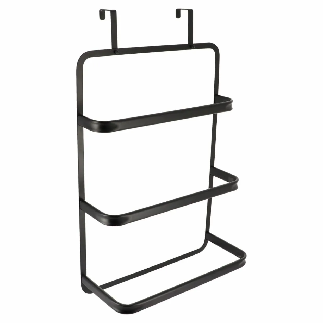 Porte serviette sur porte 3 barres (42 x H69 cm) Métal Noir