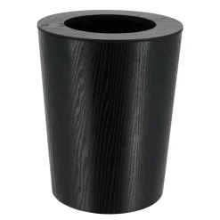 Poubelle salle de bain façon bois Scandi Noir
