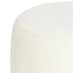 Pouf bouclette (D39 cm) Améa Blanc