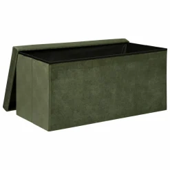 Pouf de rangement double Lilou Vert kaki