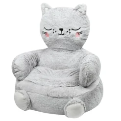 Pouf enfant chat (45 x 45 cm) Louisa Gris