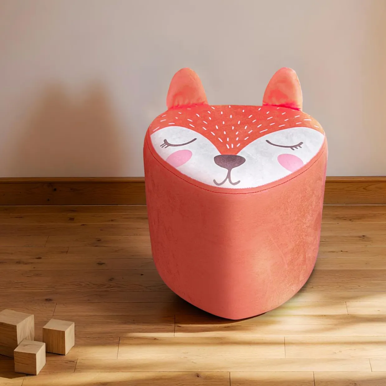 Pouf enfant (H25 cm) Renardeau Orange