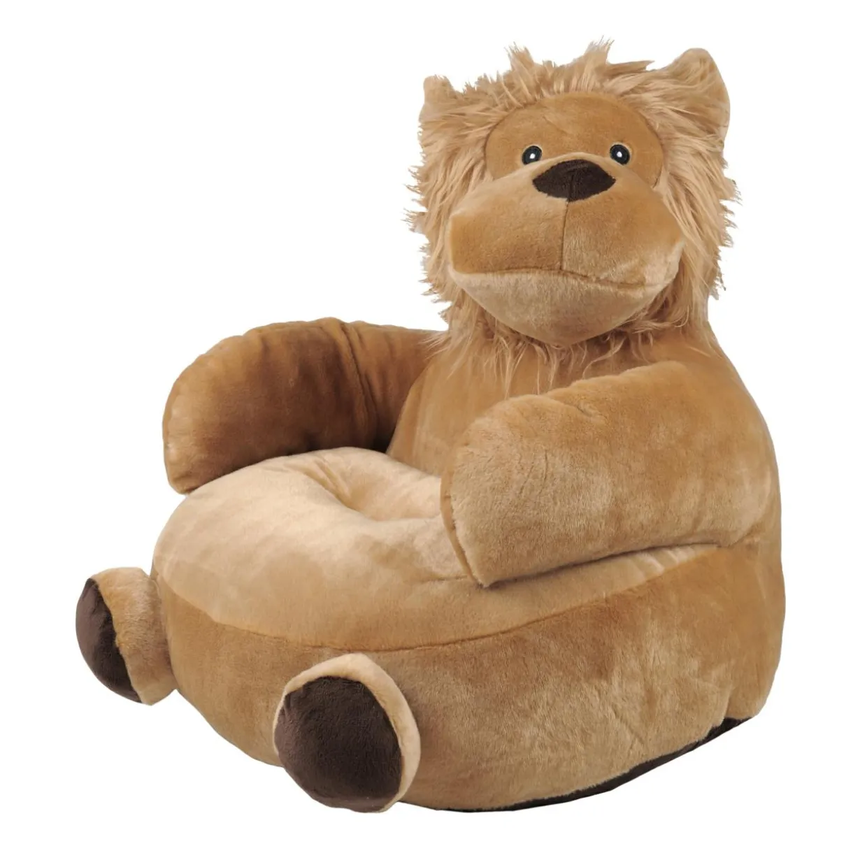 Pouf peluche lion enfant (45 cm) Zimba Marron camel
