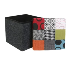 Pouf pliant Patchwork Multicolore