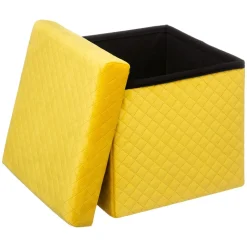 Pouf pliant Velours Jack Jaune