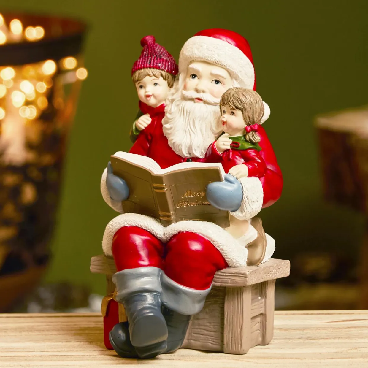 Père Noël décoratif (H18 cm) Conte de Noël Multicolore