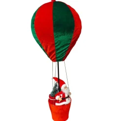 Père Noël en Montgolfière (H97 cm) À l'aventure Vert et rouge