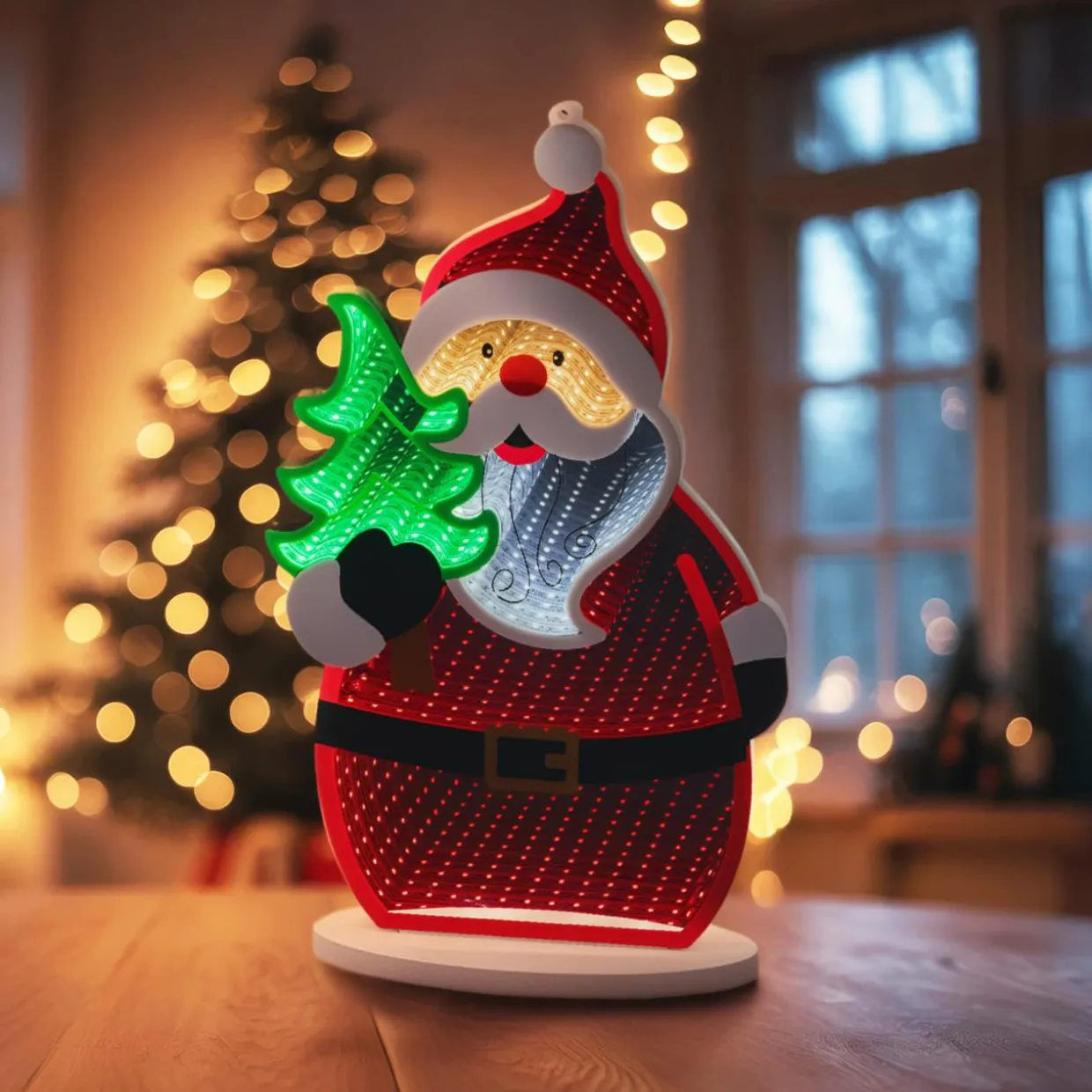 Père Noël lumineux 215 LED (H40 cm) Infinity Multicolore
