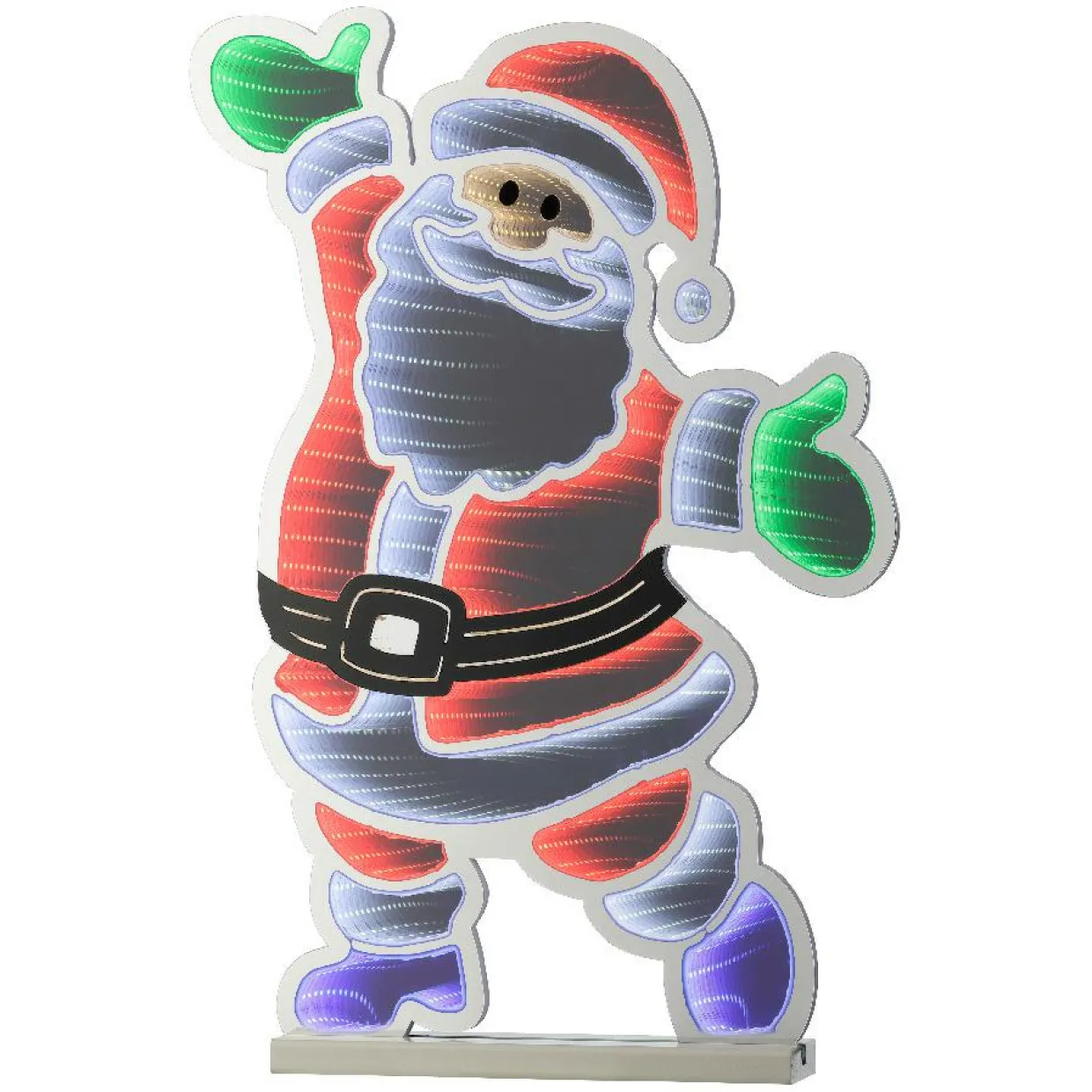 Père Noël lumineux 891 LED (H120 cm) Infinity Blanc froid et multicolore