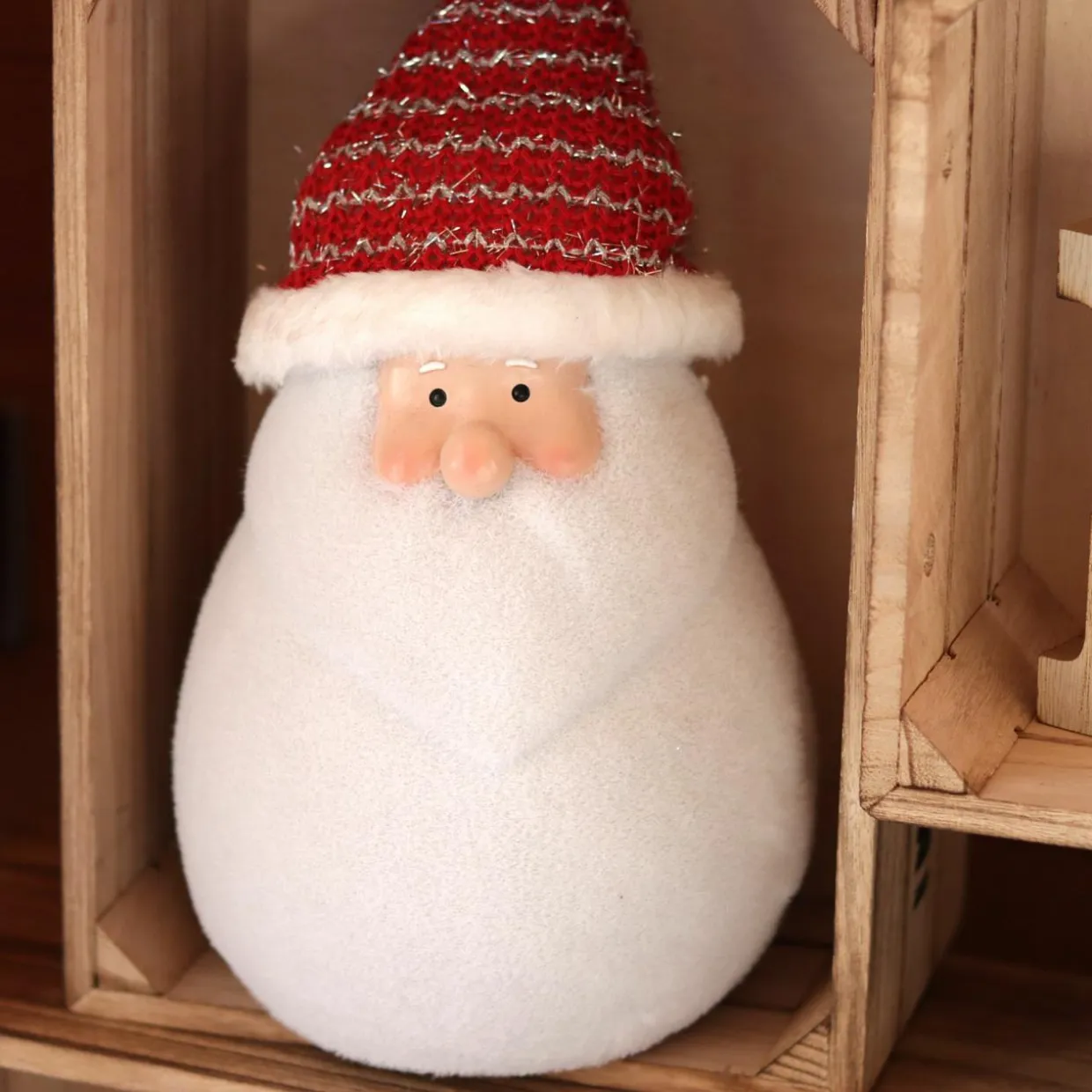 Père Noël lumineux à piles 4 LED (H31 cm) Ennry Blanc chaud