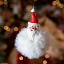 Père Noël à suspendre (H8 cm) Doudou Blanc