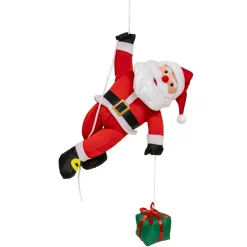 Père Noël à suspendre (H60 cm) Magnus et son cadeau