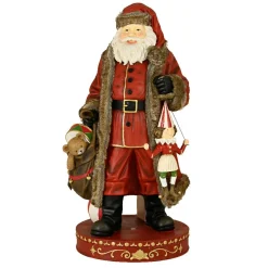 Père Noël traditionnel Géant (H166 cm) Klaus et les cadeaux