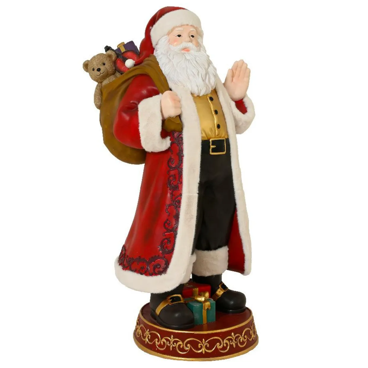 Père Noël traditionnel Géant (H170 cm) Tournée de cadeaux