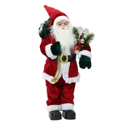 Père Noël traditionnel (H45 cm) Emile en raquette