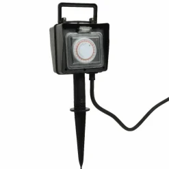 Prise piquet de jardin programmable 2 pôles