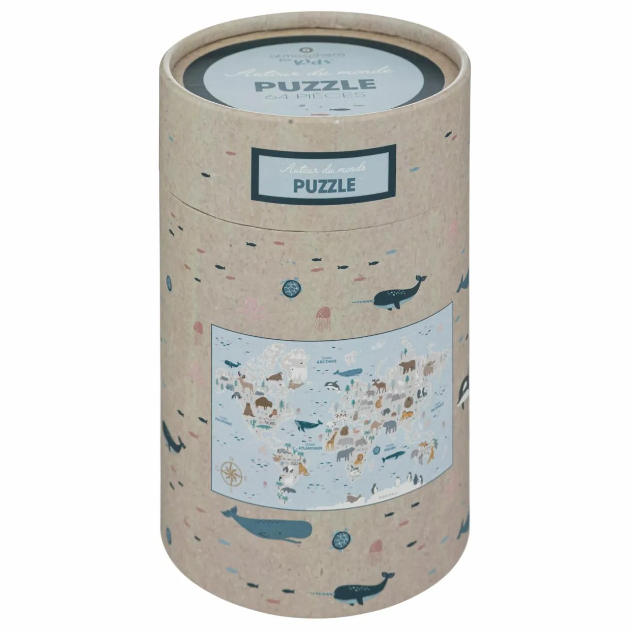 Puzzle enfant 64 pièces Autour du monde Multicolore