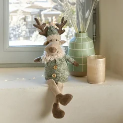 Renne de Noël à asseoir (H38 cm) Monsieur Chic Beige