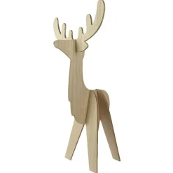 Renne de Noël en bois (H48 cm) Esprit scandinave Naturel