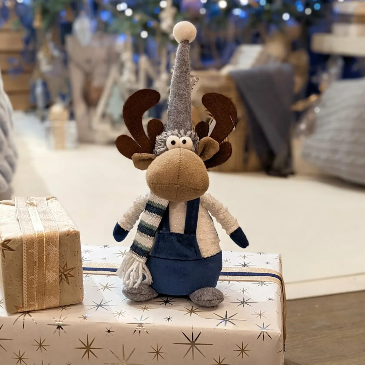 Renne de Noël (H30 cm) Gaby en blanc