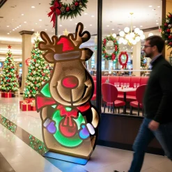 Renne de Noël lumineux Géant 1257 LED (H180 cm) Infinity Multicolore