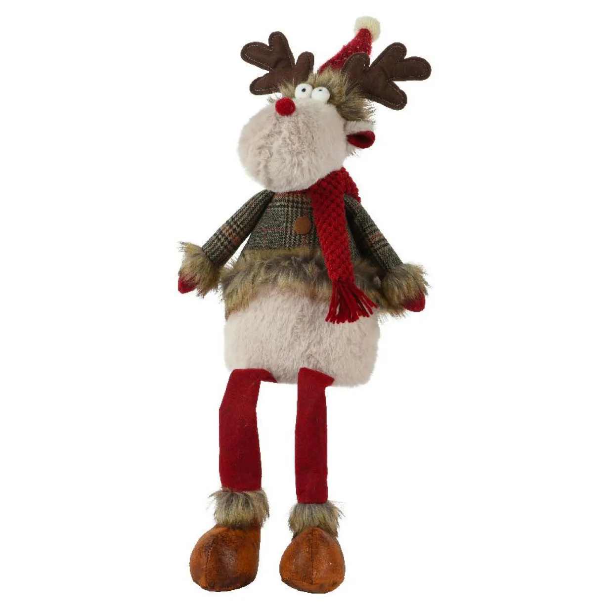 Renne jambes souples (H70 cm) Duncan écharpe Rouge