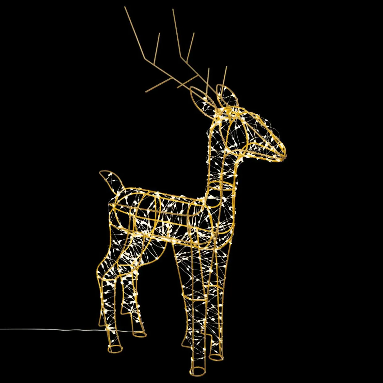 Renne lumineux 600 LED (H75 cm) Pégase Or