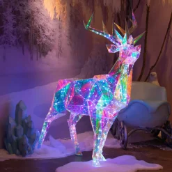 Renne lumineux 145 Micro LED (H105 cm) Ice Blanc Froid