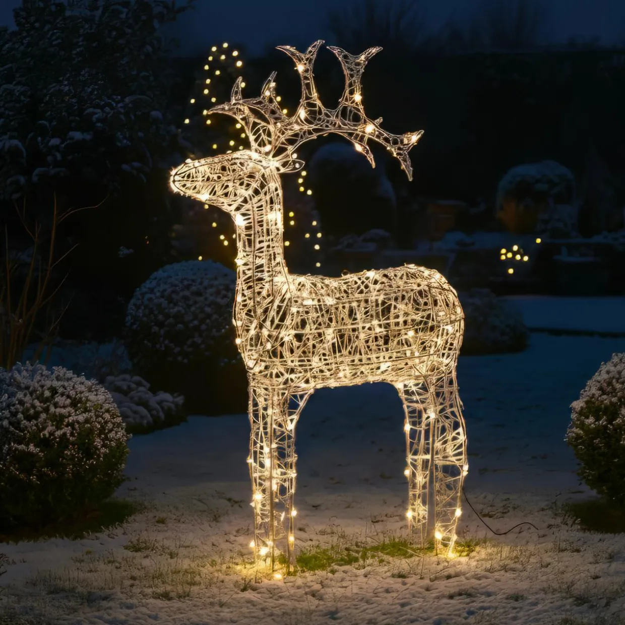 Renne lumineux souple 120 LED (H110 cm) Skoll Blanc chaud