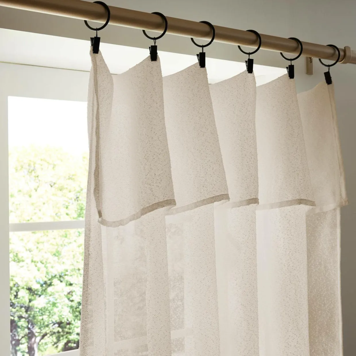 Rideau ajustable bouclette (140 x 300 cm) Eliott Beige