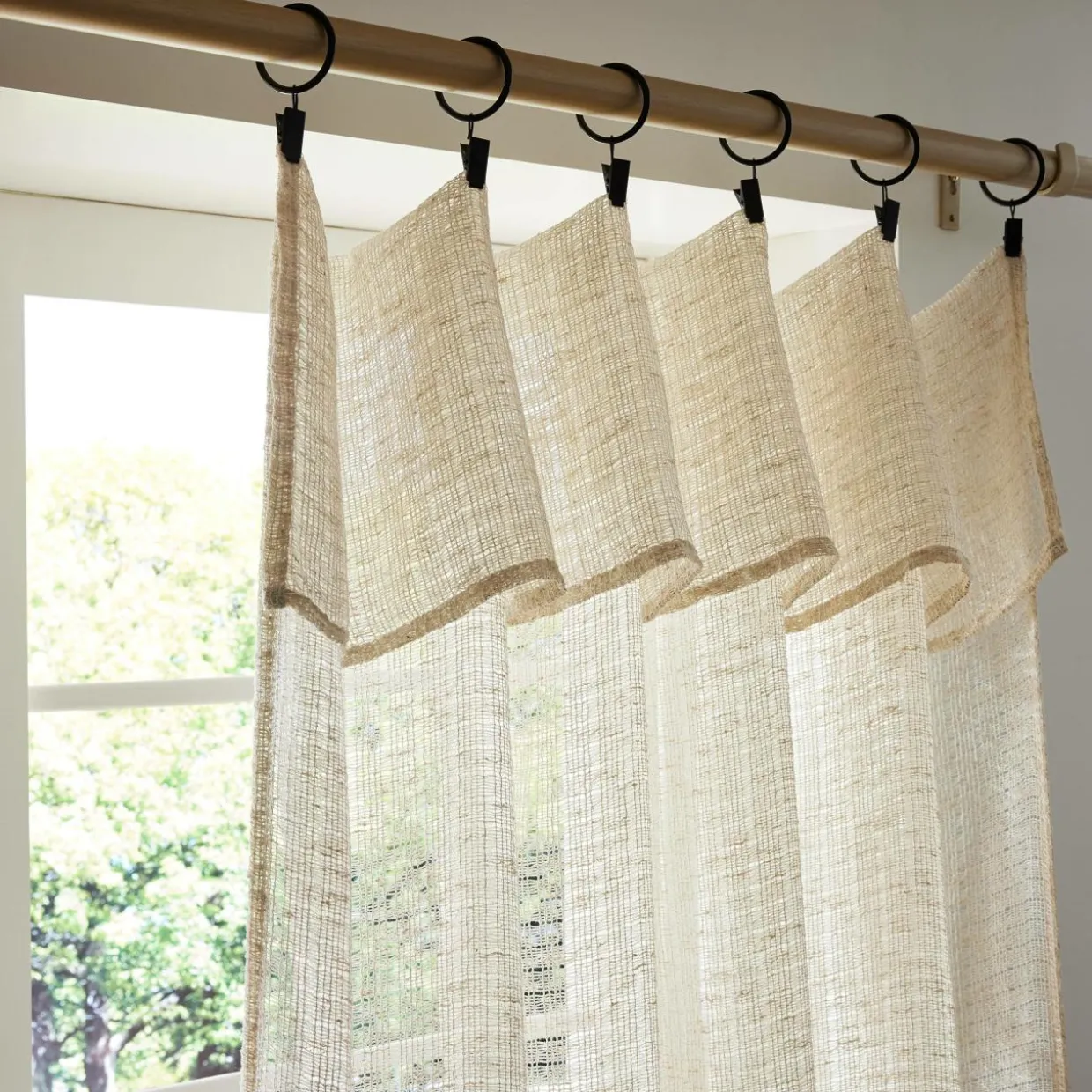 Rideau ajustable (140 x max 300 cm) Luis Beige