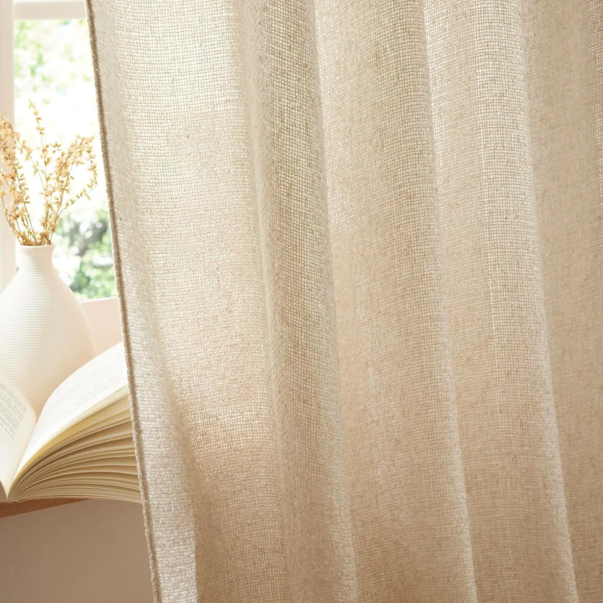 Rideau ajustable (140 x max 300 cm) Nils Beige