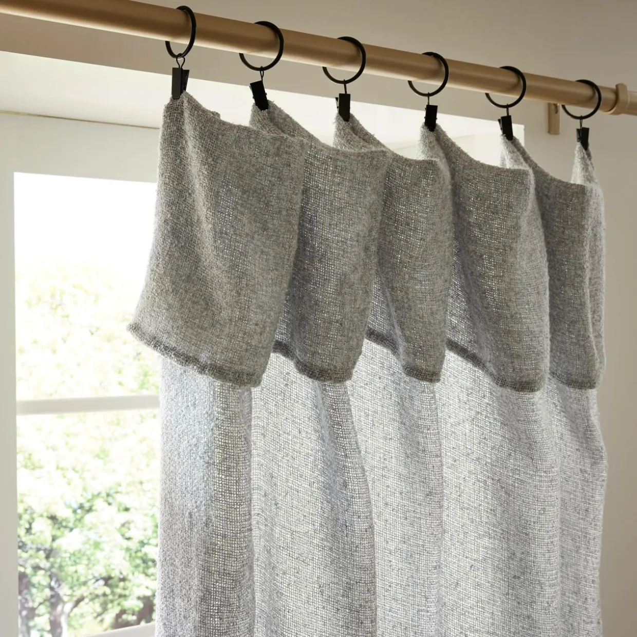 Rideau ajustable (140 x max 300 cm) Nils Gris