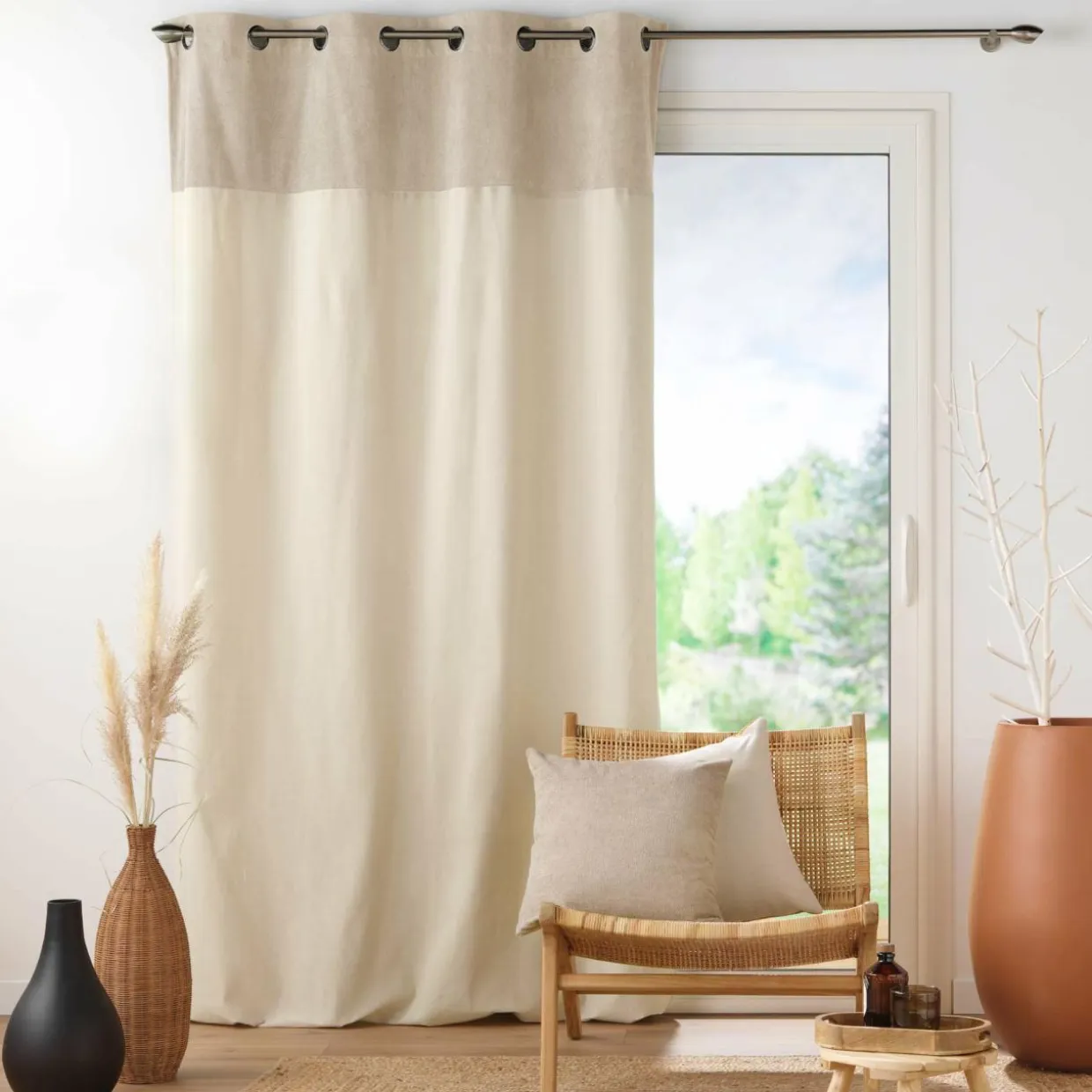 Rideau bouclette (140 x 240 cm) Ava Beige