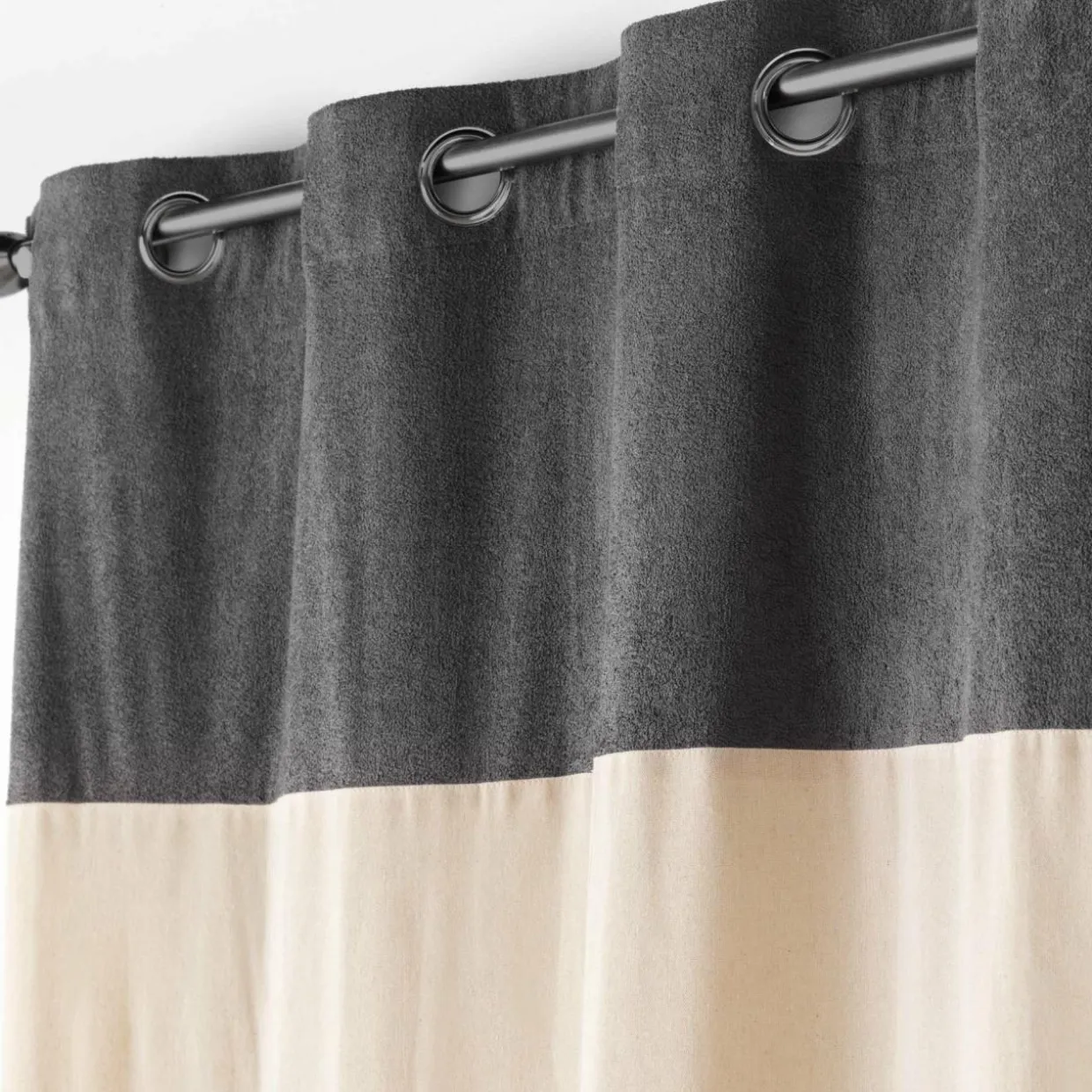 Rideau bouclette (140 x 240 cm) Tessa Gris anthracite