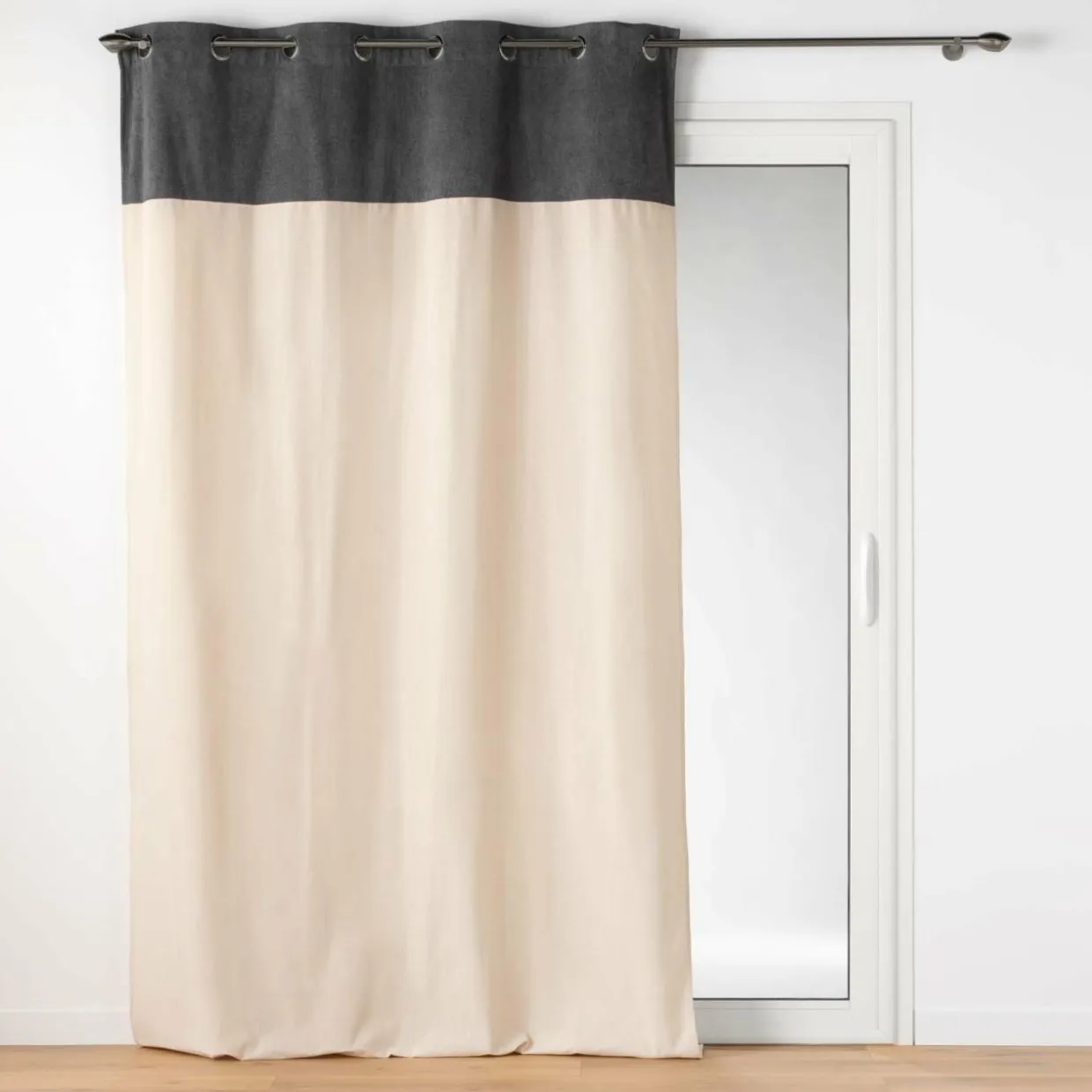 Rideau bouclette (140 x 240 cm) Tessa Gris anthracite