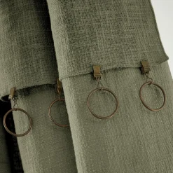 Rideau coton ajustable (140 x max 270 cm) Sixtine Vert romarin
