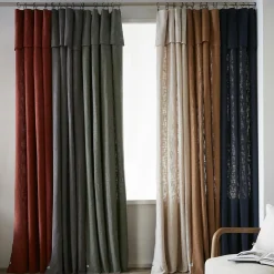 Rideau coton ajustable (140 x max 270 cm) Sixtine Gris ardoise